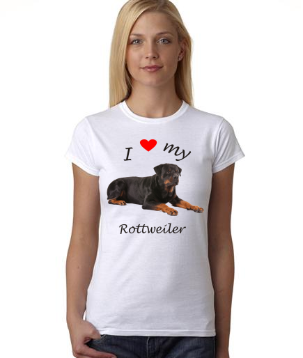 Dogs - I Heart My Rottweiler on Womans Shirt